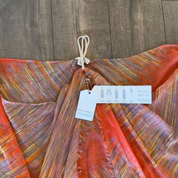 NWT Pool To Party Vibrant MultiColor Dress Coverup USA Beach Vacation Summer - Picture 2 of 7